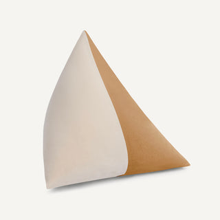BEIJA Pyramid Bicolor Throw Pillow in Camel & Cream