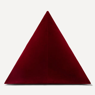 Shop our burgundy modern throw pillow, the BEIJA. Pyramid-shaped and handmade from the finest velvet and materials by skilled craftspersons in our Manhattan studio.