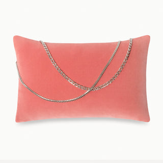 Shop our pink designer lumbar pillow, the BIANCA. Handmade from the finest velvet and materials by skilled craftspersons in our Manhattan studio.