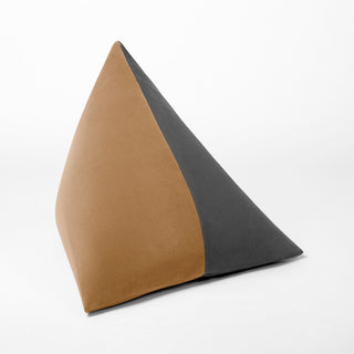 BEIJA Pyramid Bicolor Throw Pillow in Charcoal & Camel