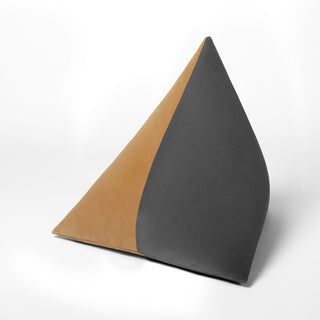 BEIJA Pyramid Bicolor Throw Pillow in Charcoal & Camel