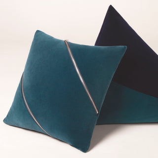 Shop our blue decorative throw pillow, the CASEY. Handmade from the finest velvet and materials by skilled craftspersons in our Manhattan studio.