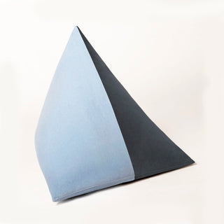 BEIJA Pyramid Bicolor Throw Pillow in Ice Blue & Charcoal