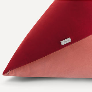 Shop our light pink modern throw pillow, the BEIJA BICOLOR. Pyramid-shaped and handmade from the finest velvet and materials by skilled craftspersons in our Manhattan studio.