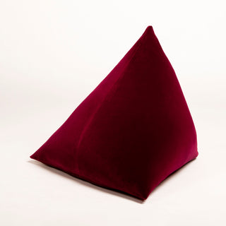 Shop our burgundy modern throw pillow, the BEIJA. Pyramid-shaped and handmade from the finest velvet and materials by skilled craftspersons in our Manhattan studio.