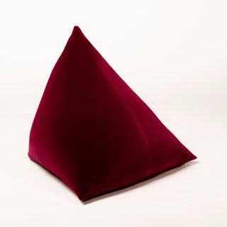 Shop our burgundy modern throw pillow, the BEIJA. Pyramid-shaped and handmade from the finest velvet and materials by skilled craftspersons in our Manhattan studio.