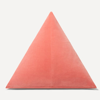 Shop our pink modern throw pillow, the BEIJA. Pyramid-shaped and handmade from the finest velvet and materials by skilled craftspersons in our Manhattan studio.