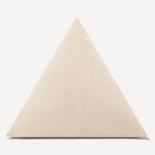 Shop our cream modern throw pillow, the BEIJA. Pyramid-shaped and handmade from the finest velvet and materials by skilled craftspersons in our Manhattan studio.