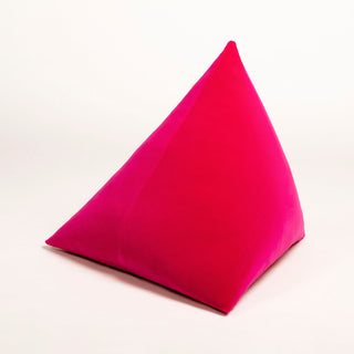 Shop our fuchsia modern throw pillow, the BEIJA. Pyramid-shaped and handmade from the finest velvet and materials by skilled craftspersons in our Manhattan studio.