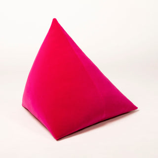 Shop our fuchsia modern throw pillow, the BEIJA. Pyramid-shaped and handmade from the finest velvet and materials by skilled craftspersons in our Manhattan studio.