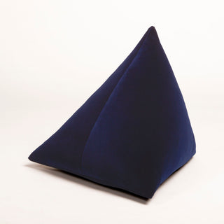 Shop our navy modern throw pillow, the BEIJA. Pyramid-shaped and handmade from the finest velvet and materials by skilled craftspersons in our Manhattan studio.