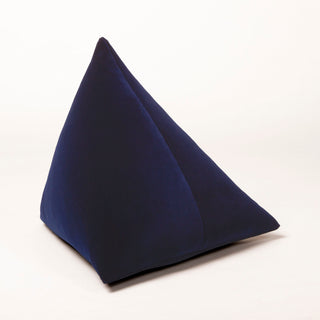 Shop our navy modern throw pillow, the BEIJA. Pyramid-shaped and handmade from the finest velvet and materials by skilled craftspersons in our Manhattan studio.