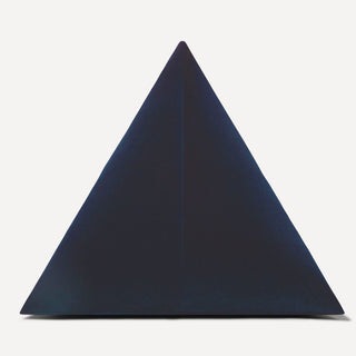 Shop our navy modern throw pillow, the BEIJA. Pyramid-shaped and handmade from the finest velvet and materials by skilled craftspersons in our Manhattan studio.