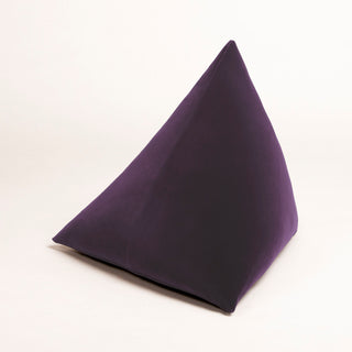 Shop our plum modern throw pillow, the BEIJA. Pyramid-shaped and handmade from the finest velvet and materials by skilled craftspersons in our Manhattan studio.