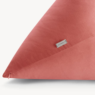 Shop our pink modern throw pillow, the BEIJA. Pyramid-shaped and handmade from the finest velvet and materials by skilled craftspersons in our Manhattan studio.