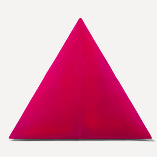 Shop our fuchsia modern throw pillow, the BEIJA. Pyramid-shaped and handmade from the finest velvet and materials by skilled craftspersons in our Manhattan studio.