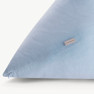 Shop our light blue modern throw pillow, the BEIJA. Pyramid-shaped and handmade from the finest velvet and materials by skilled craftspersons in our Manhattan studio.