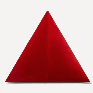 Shop our paprika modern throw pillow, the BEIJA. Pyramid-shaped and handmade from the finest velvet and materials by skilled craftspersons in our Manhattan studio.