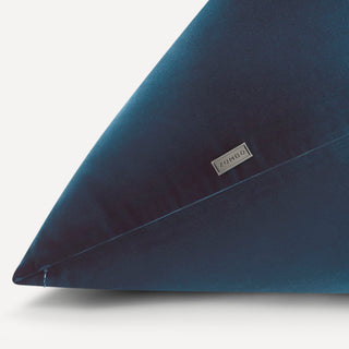 Shop our blue modern throw pillow, the BEIJA. Pyramid-shaped and handmade from the finest velvet and materials by skilled craftspersons in our Manhattan studio.