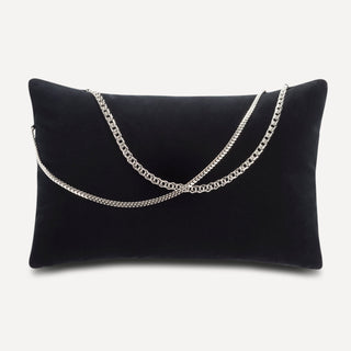 Shop our black designer lumbar pillow, the BIANCA. Handmade from the finest velvet and materials by skilled craftspersons in our Manhattan studio.