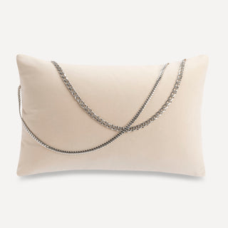 Shop our cream designer lumbar pillow, the BIANCA. Handmade from the finest velvet and materials by skilled craftspersons in our Manhattan studio.