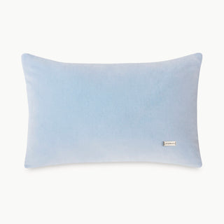 Shop our light blue designer lumbar pillow, the BIANCA. Handmade from the finest velvet and materials by skilled craftspersons in our Manhattan studio.