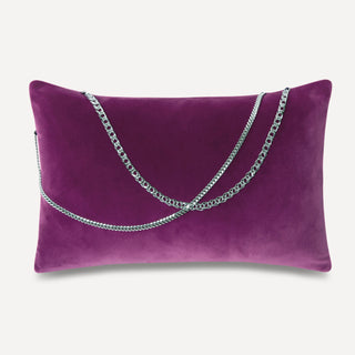 Shop our purple designer lumbar pillow, the BIANCA. Handmade from the finest velvet and materials by skilled craftspersons in our Manhattan studio.