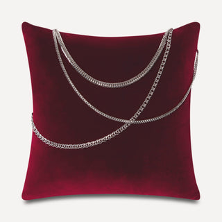 Shop our burgundy designer pillow, the BIANCA. Handmade from the finest velvet and materials by skilled craftspersons in our Manhattan studio.