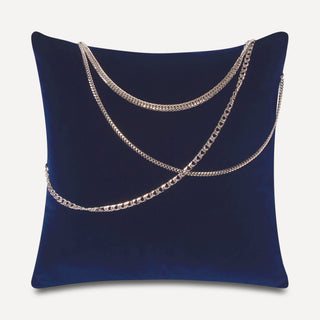 Shop our navy designer pillow, the BIANCA. Handmade from the finest velvet and materials by skilled craftspersons in our Manhattan studio.