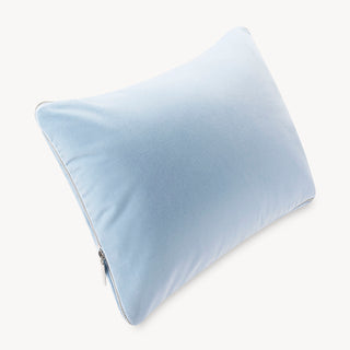 Shop our light blue lumbar toss pillow, the HALEY. Handmade from the finest velvet and materials by skilled craftspersons in our Manhattan studio.