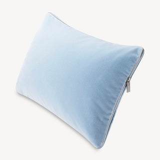 Shop our light blue lumbar toss pillow, the HALEY. Handmade from the finest velvet and materials by skilled craftspersons in our Manhattan studio.