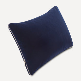 Shop our navy lumbar toss pillow, the HALEY. Handmade from the finest velvet and materials by skilled craftspersons in our Manhattan studio.