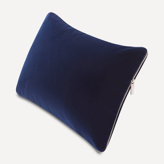 Shop our navy lumbar toss pillow, the HALEY. Handmade from the finest velvet and materials by skilled craftspersons in our Manhattan studio.