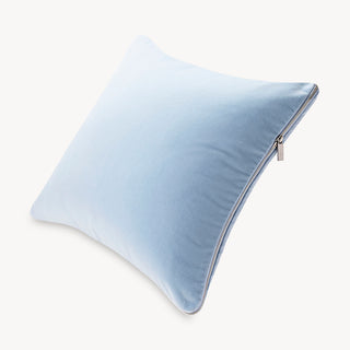 Shop our light blue toss pillow, the HALEY. Handmade from the finest velvet and materials by skilled craftspersons in our Manhattan studio.